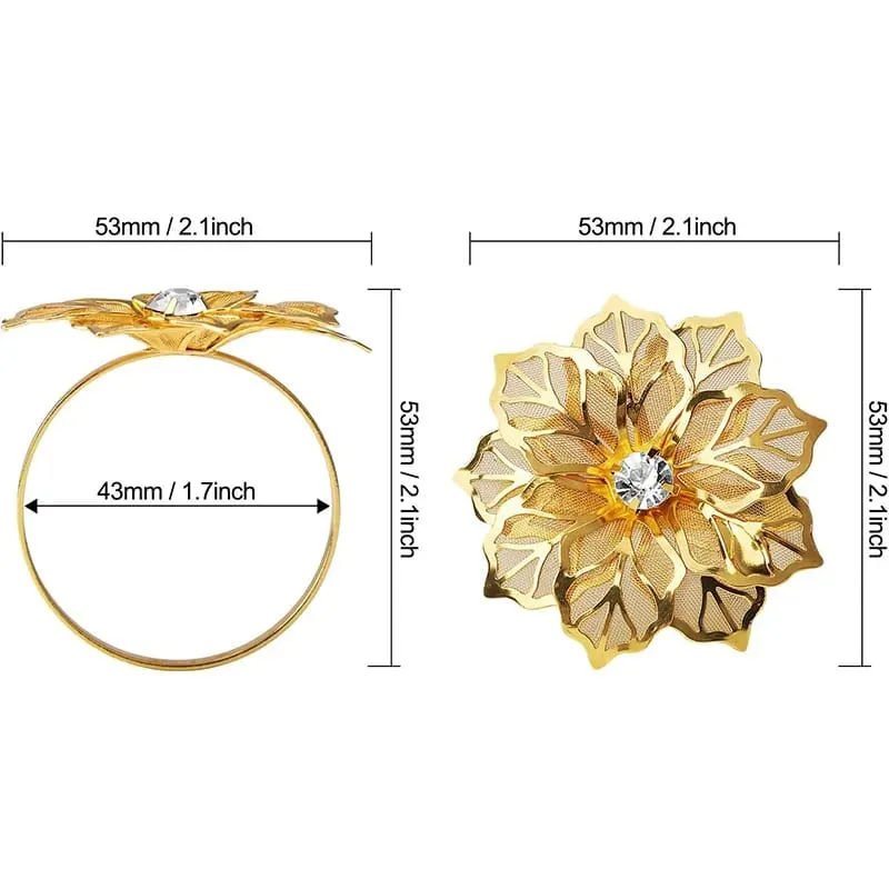 Napkin Holder Rings-Golden Flower